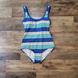 Tommy Hilfiger Red White & Blue Striped One Piece Swimsuit Size 8